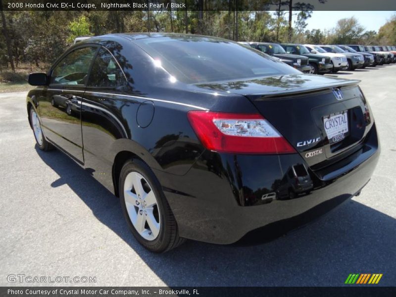 Nighthawk Black Pearl / Black 2008 Honda Civic EX-L Coupe