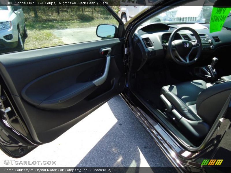 Nighthawk Black Pearl / Black 2008 Honda Civic EX-L Coupe