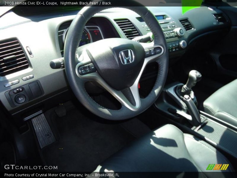 Nighthawk Black Pearl / Black 2008 Honda Civic EX-L Coupe