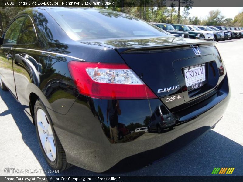 Nighthawk Black Pearl / Black 2008 Honda Civic EX-L Coupe