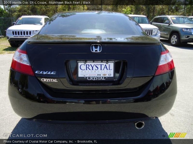 Nighthawk Black Pearl / Black 2008 Honda Civic EX-L Coupe