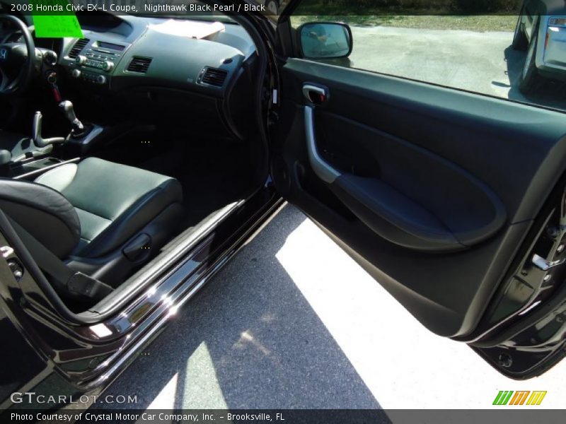Nighthawk Black Pearl / Black 2008 Honda Civic EX-L Coupe
