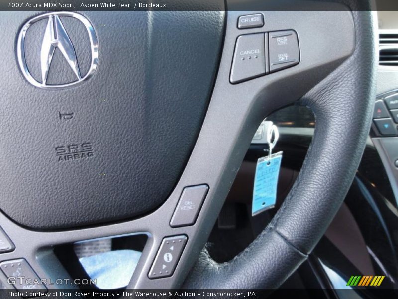 Aspen White Pearl / Bordeaux 2007 Acura MDX Sport