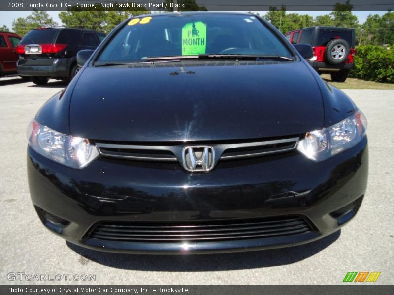 Nighthawk Black Pearl / Black 2008 Honda Civic EX-L Coupe