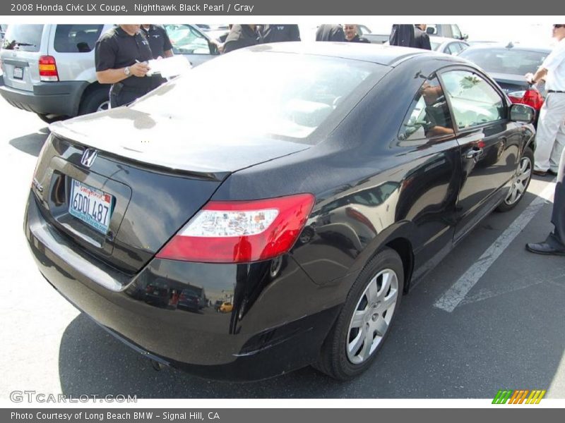 Nighthawk Black Pearl / Gray 2008 Honda Civic LX Coupe