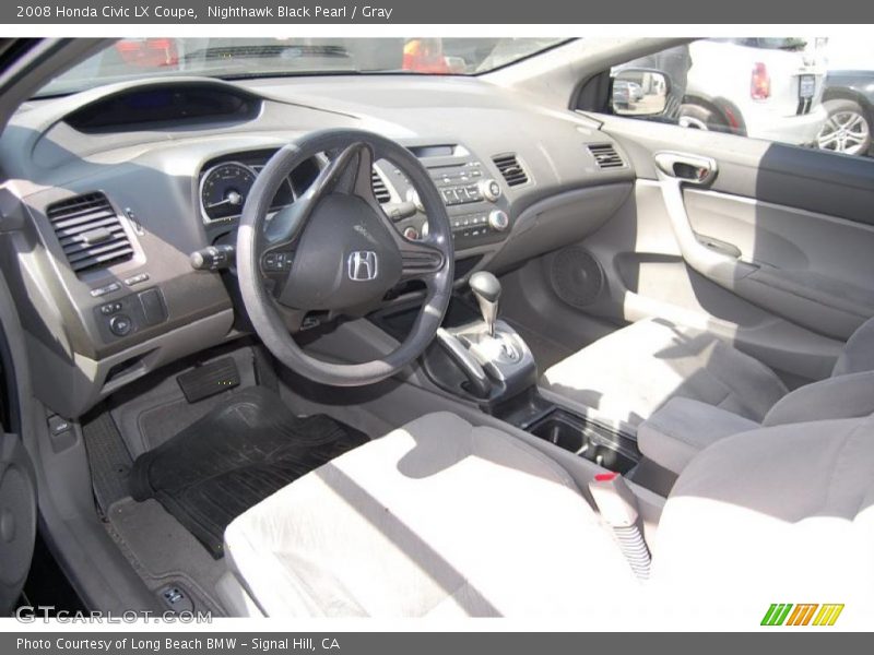 Nighthawk Black Pearl / Gray 2008 Honda Civic LX Coupe