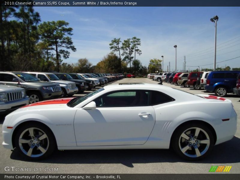 Summit White / Black/Inferno Orange 2010 Chevrolet Camaro SS/RS Coupe