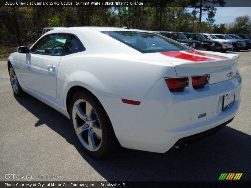 Summit White / Black/Inferno Orange 2010 Chevrolet Camaro SS/RS Coupe