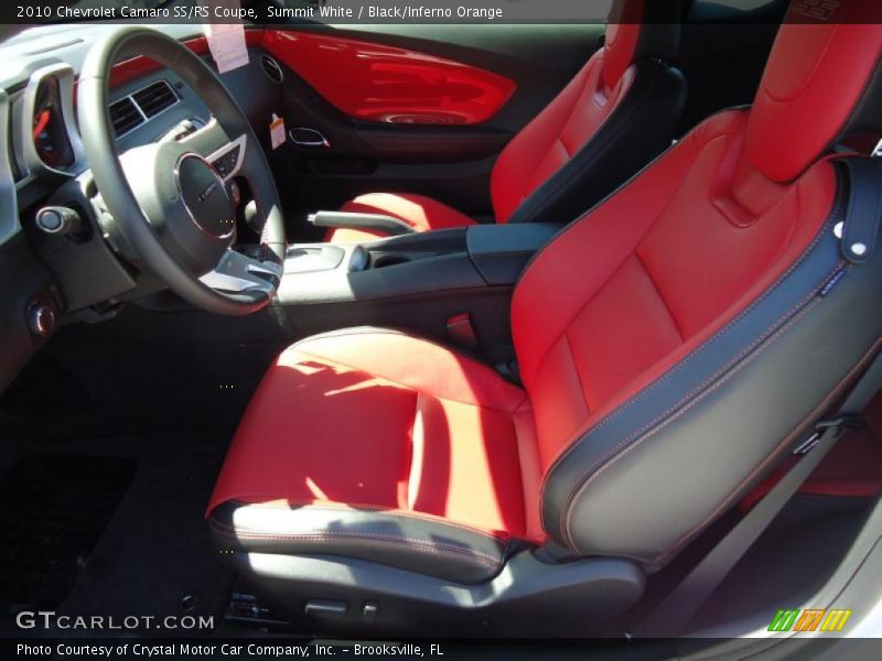 Summit White / Black/Inferno Orange 2010 Chevrolet Camaro SS/RS Coupe
