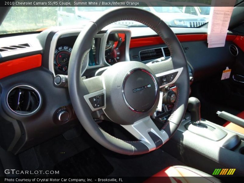 Summit White / Black/Inferno Orange 2010 Chevrolet Camaro SS/RS Coupe