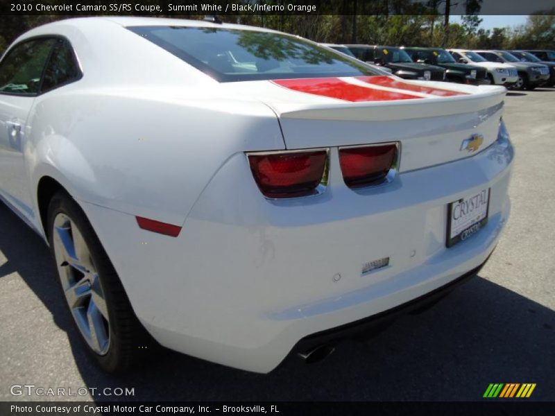 Summit White / Black/Inferno Orange 2010 Chevrolet Camaro SS/RS Coupe