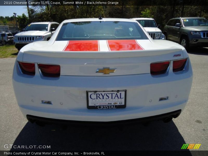 Summit White / Black/Inferno Orange 2010 Chevrolet Camaro SS/RS Coupe