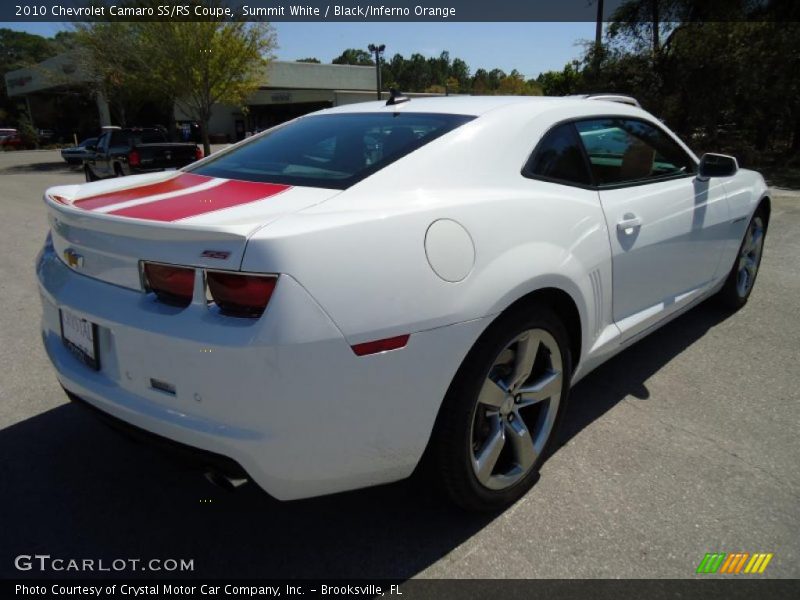 Summit White / Black/Inferno Orange 2010 Chevrolet Camaro SS/RS Coupe