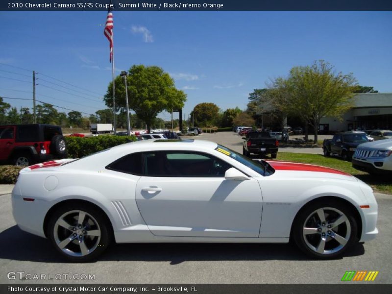 Summit White / Black/Inferno Orange 2010 Chevrolet Camaro SS/RS Coupe
