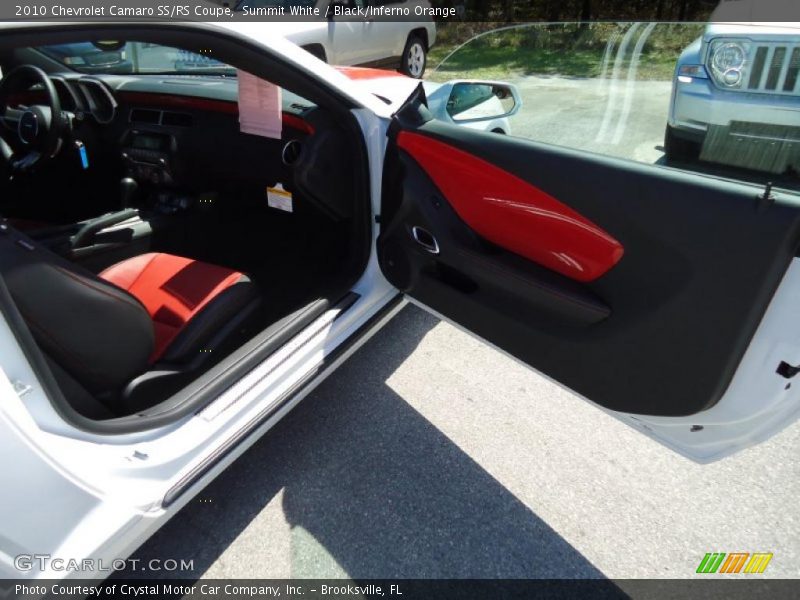 Summit White / Black/Inferno Orange 2010 Chevrolet Camaro SS/RS Coupe