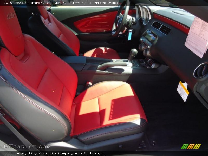Summit White / Black/Inferno Orange 2010 Chevrolet Camaro SS/RS Coupe