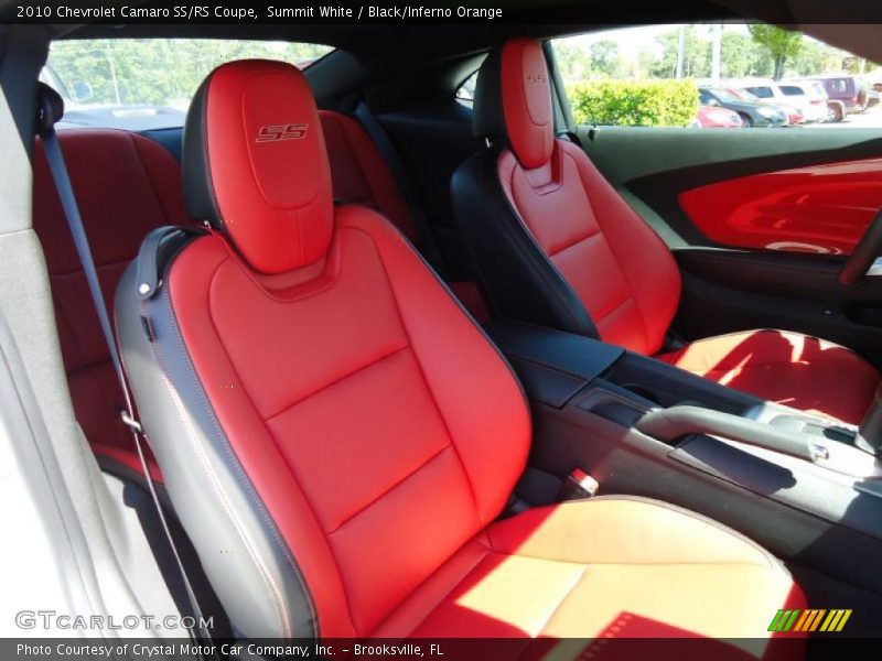 Summit White / Black/Inferno Orange 2010 Chevrolet Camaro SS/RS Coupe