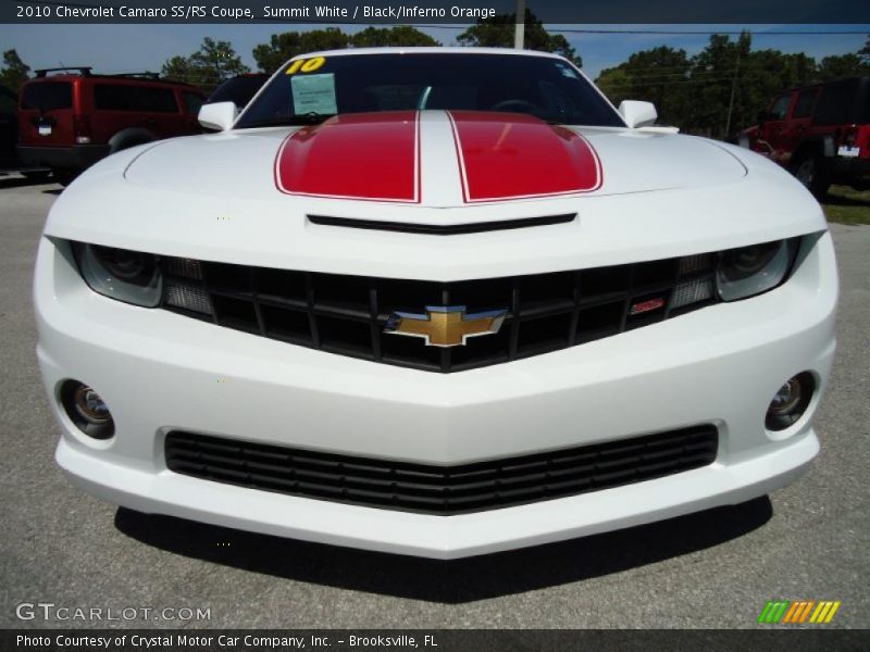 Summit White / Black/Inferno Orange 2010 Chevrolet Camaro SS/RS Coupe