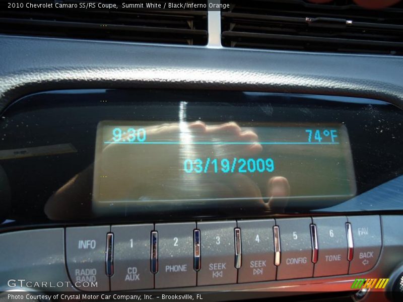 Summit White / Black/Inferno Orange 2010 Chevrolet Camaro SS/RS Coupe