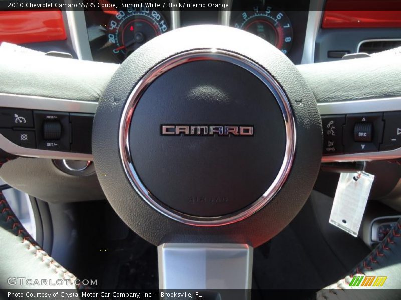 Summit White / Black/Inferno Orange 2010 Chevrolet Camaro SS/RS Coupe