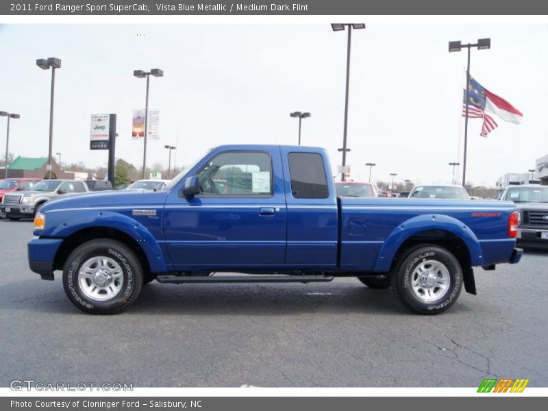 Vista Blue Metallic / Medium Dark Flint 2011 Ford Ranger Sport SuperCab