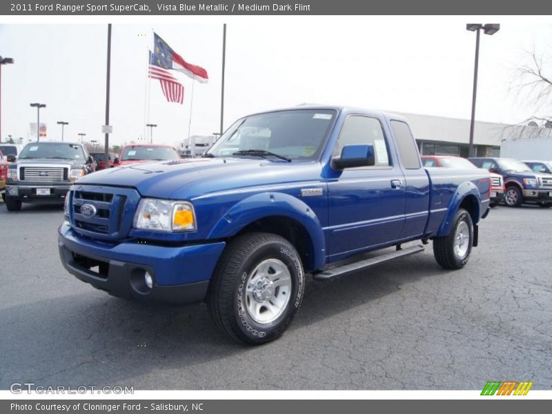Vista Blue Metallic / Medium Dark Flint 2011 Ford Ranger Sport SuperCab