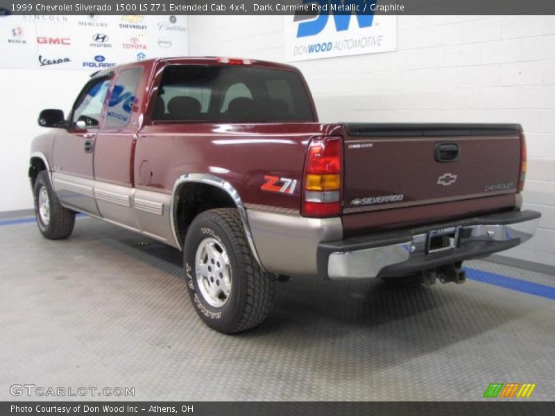 Dark Carmine Red Metallic / Graphite 1999 Chevrolet Silverado 1500 LS Z71 Extended Cab 4x4