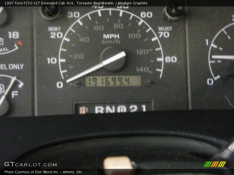 Toreador Red Metallic / Medium Graphite 1997 Ford F250 XLT Extended Cab 4x4