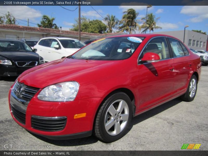 Salsa Red / Pure Beige 2008 Volkswagen Jetta SE Sedan