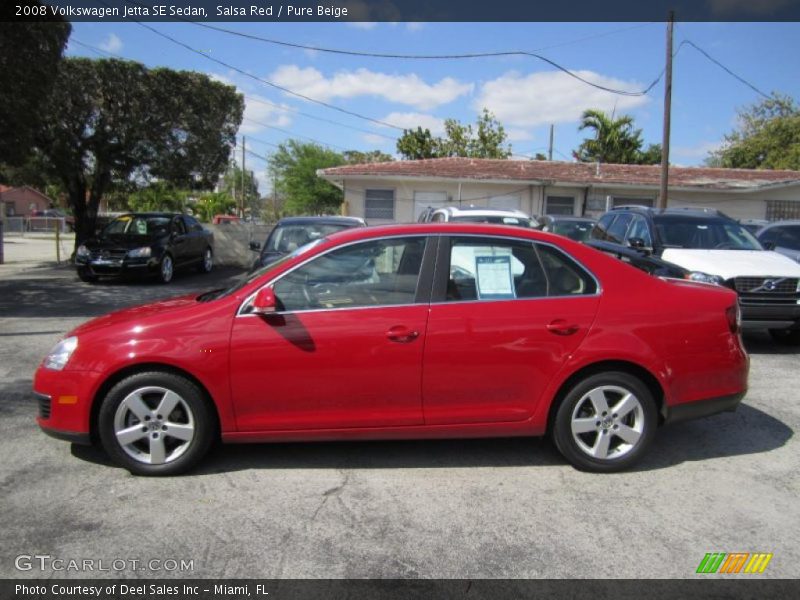 Salsa Red / Pure Beige 2008 Volkswagen Jetta SE Sedan