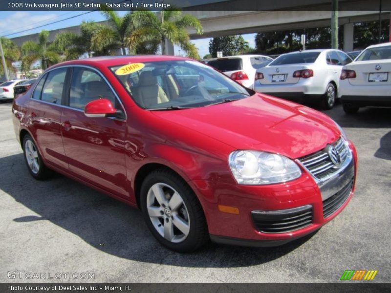 Salsa Red / Pure Beige 2008 Volkswagen Jetta SE Sedan