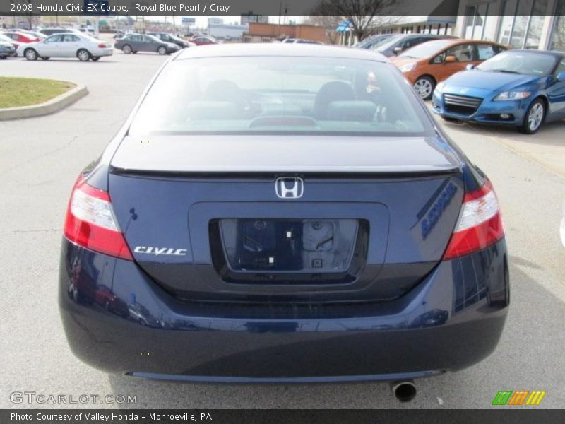 Royal Blue Pearl / Gray 2008 Honda Civic EX Coupe