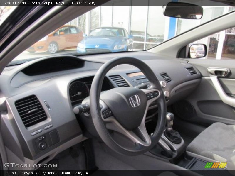 Royal Blue Pearl / Gray 2008 Honda Civic EX Coupe