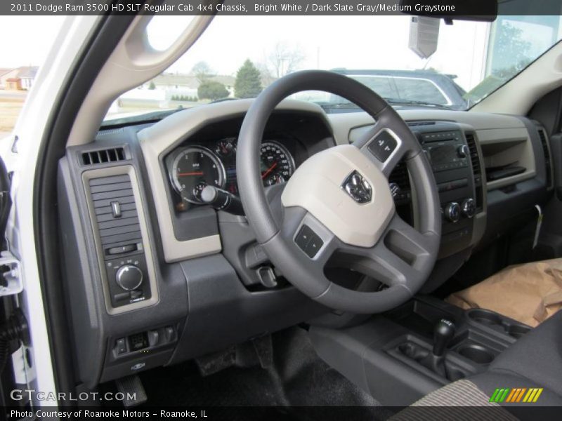 Bright White / Dark Slate Gray/Medium Graystone 2011 Dodge Ram 3500 HD SLT Regular Cab 4x4 Chassis
