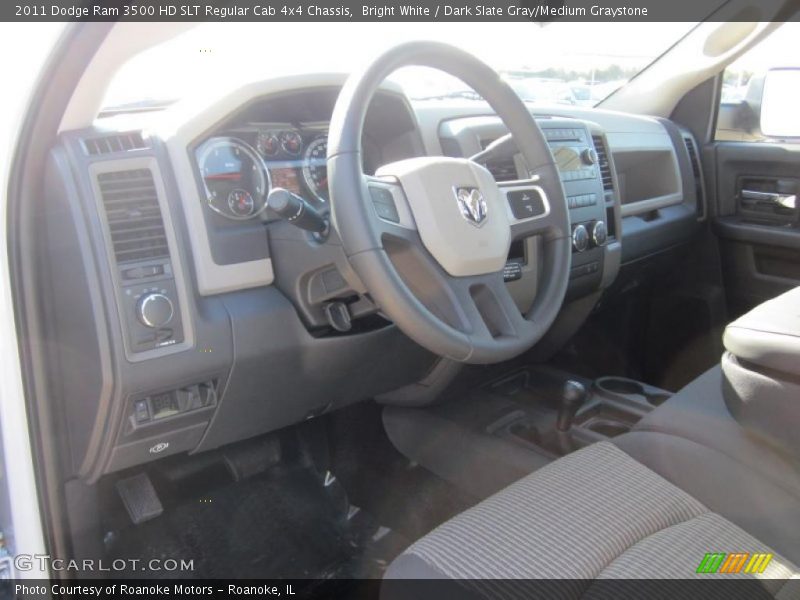 Bright White / Dark Slate Gray/Medium Graystone 2011 Dodge Ram 3500 HD SLT Regular Cab 4x4 Chassis