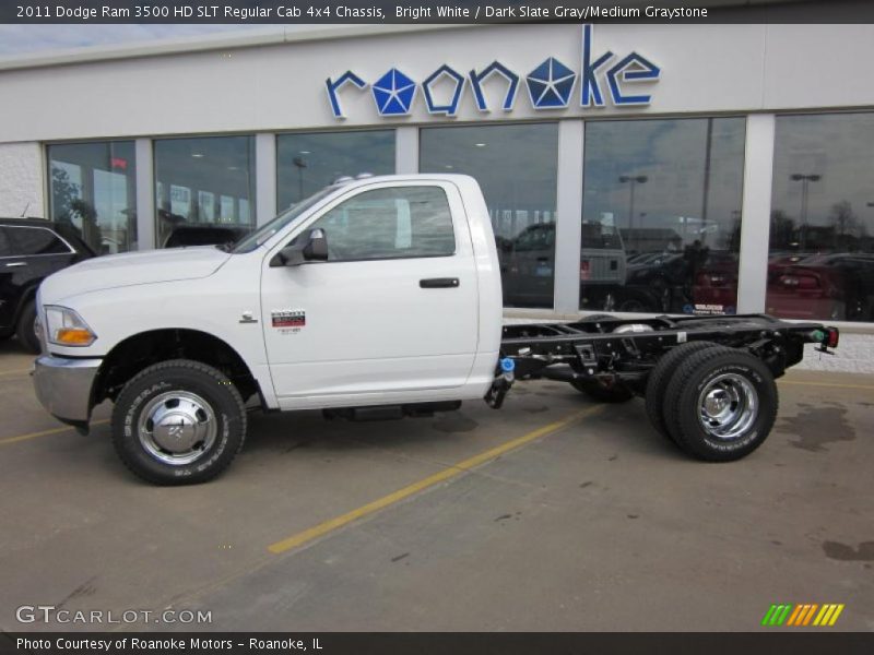 Bright White / Dark Slate Gray/Medium Graystone 2011 Dodge Ram 3500 HD SLT Regular Cab 4x4 Chassis