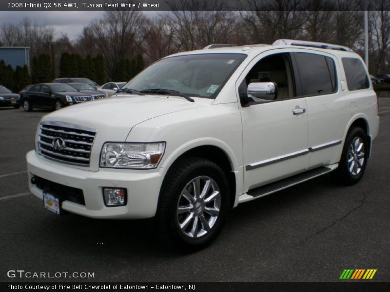 Tuscan Pearl White / Wheat 2008 Infiniti QX 56 4WD