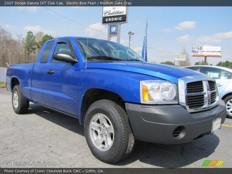 Electric Blue Pearl / Medium Slate Gray 2007 Dodge Dakota SXT Club Cab
