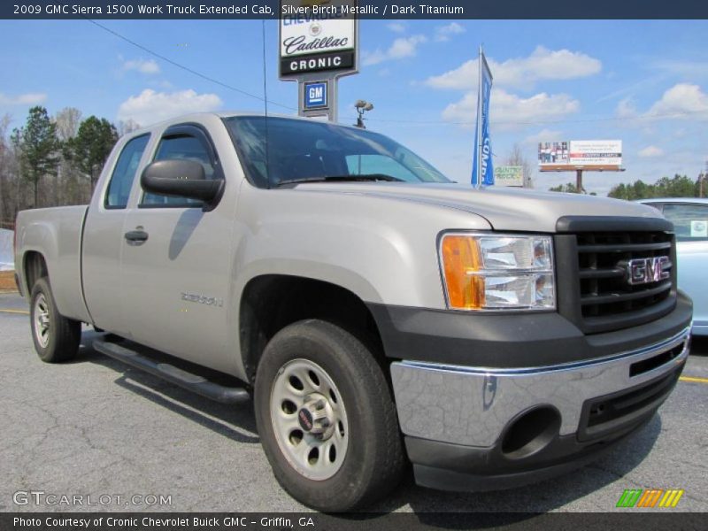 Silver Birch Metallic / Dark Titanium 2009 GMC Sierra 1500 Work Truck Extended Cab