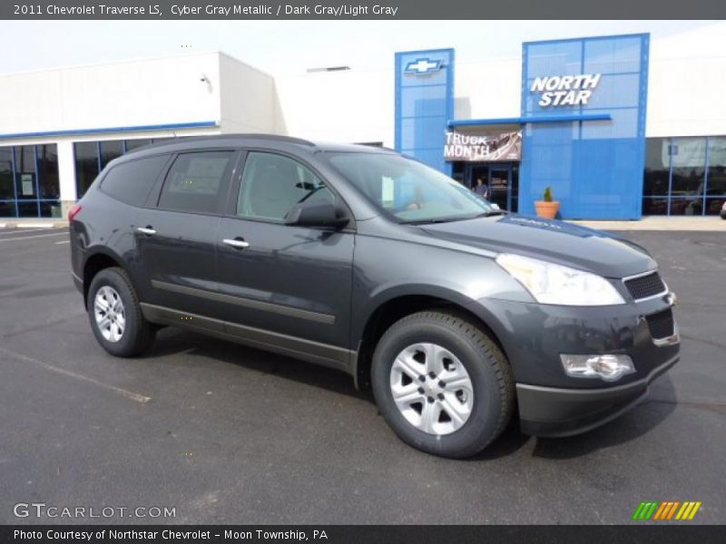Cyber Gray Metallic / Dark Gray/Light Gray 2011 Chevrolet Traverse LS