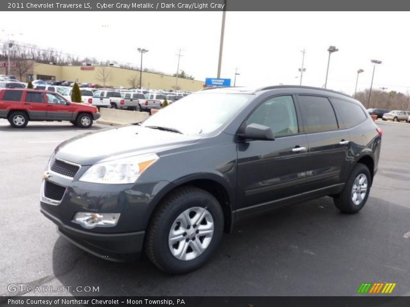 Cyber Gray Metallic / Dark Gray/Light Gray 2011 Chevrolet Traverse LS