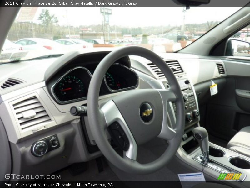 Cyber Gray Metallic / Dark Gray/Light Gray 2011 Chevrolet Traverse LS