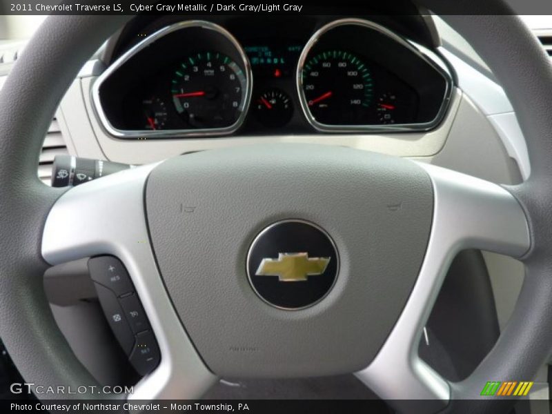 Cyber Gray Metallic / Dark Gray/Light Gray 2011 Chevrolet Traverse LS