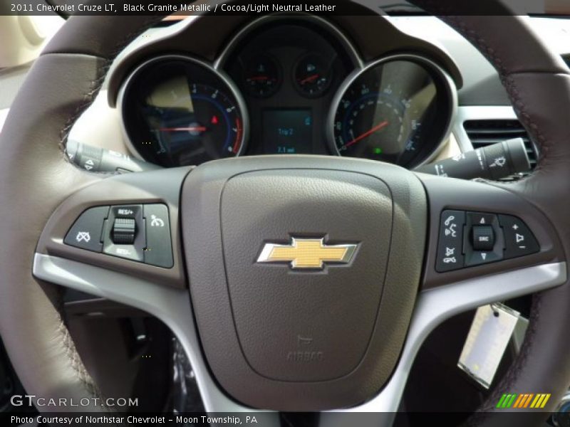 Black Granite Metallic / Cocoa/Light Neutral Leather 2011 Chevrolet Cruze LT