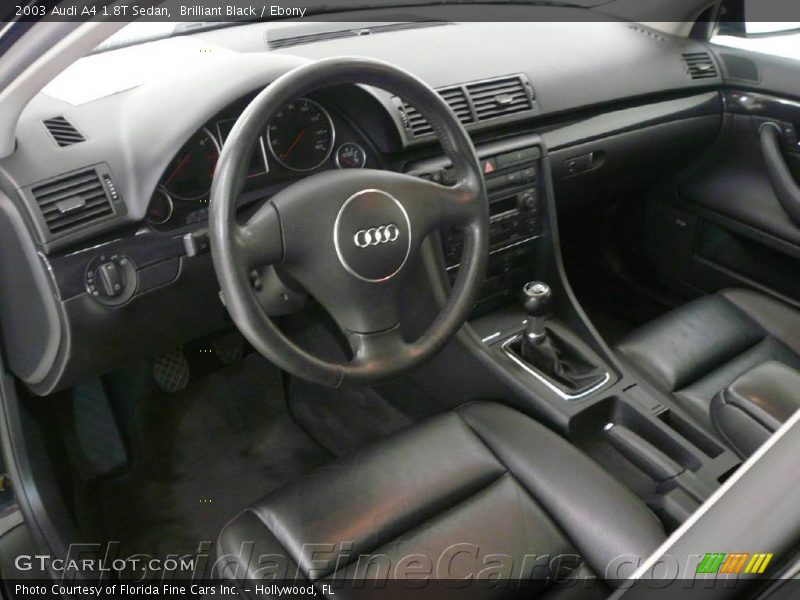 Brilliant Black / Ebony 2003 Audi A4 1.8T Sedan