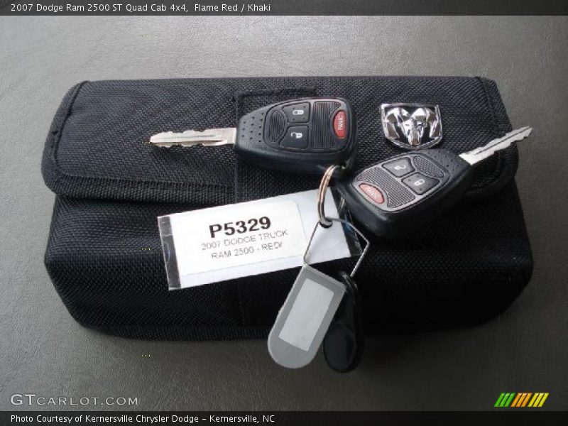 Flame Red / Khaki 2007 Dodge Ram 2500 ST Quad Cab 4x4
