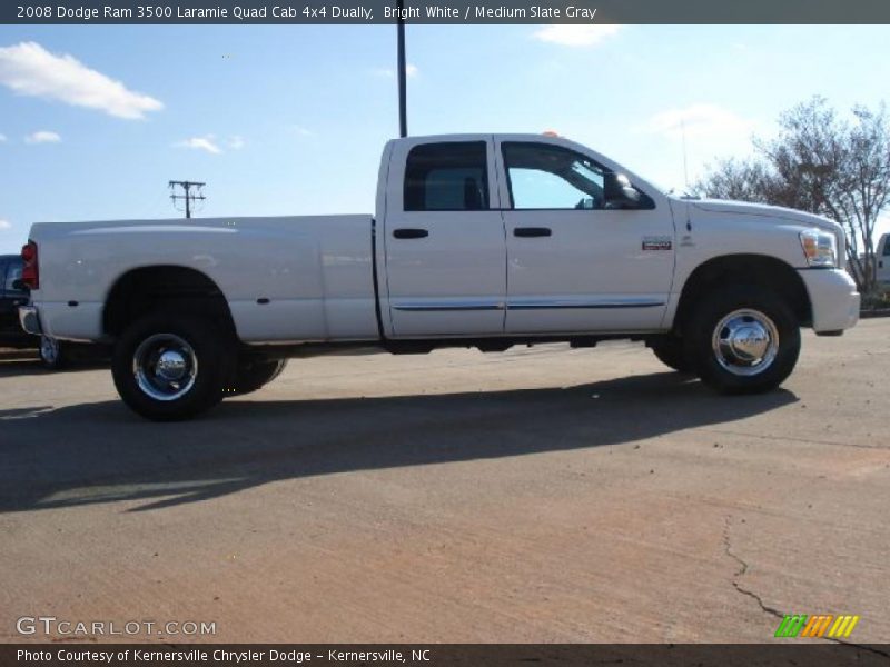 Bright White / Medium Slate Gray 2008 Dodge Ram 3500 Laramie Quad Cab 4x4 Dually