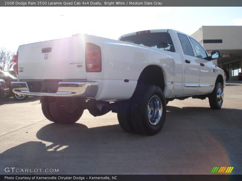 Bright White / Medium Slate Gray 2008 Dodge Ram 3500 Laramie Quad Cab 4x4 Dually