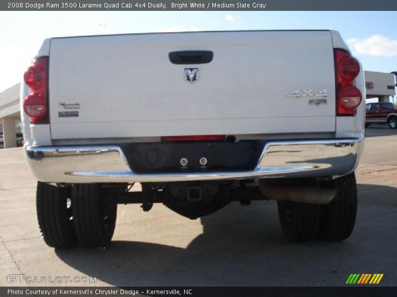 Bright White / Medium Slate Gray 2008 Dodge Ram 3500 Laramie Quad Cab 4x4 Dually