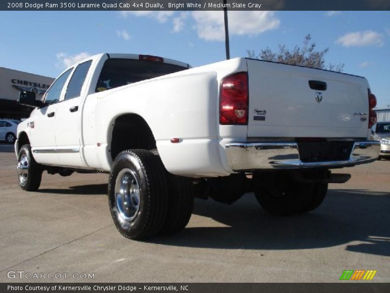 Bright White / Medium Slate Gray 2008 Dodge Ram 3500 Laramie Quad Cab 4x4 Dually